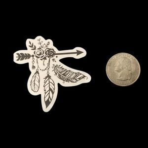 10/$10 – Vinyl Floral Arrow Feather Sticker – Black & White Waterproof Decal